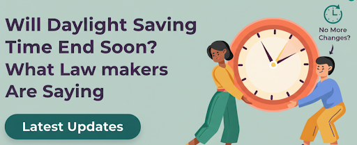 Will Daylight Saving Time End Soon? What Law Makers Are Saying. Two people holding a clock.